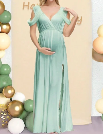Rochie lunga SHEIN Maternity, turcoaz