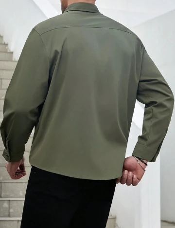 Jacheta SHEIN Plus Size Men, verde