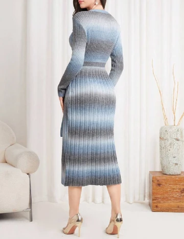 Rochie medie SHEIN, albastru/gri