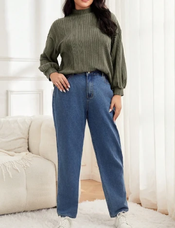 Bluza SHEIN CURVE, verde Verde