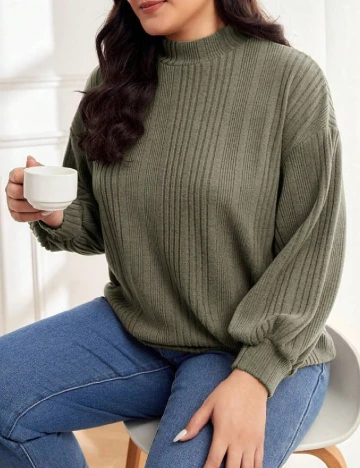 Bluza SHEIN CURVE, verde Verde