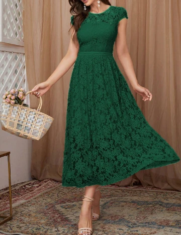 Rochie medie Ticosa, verde
