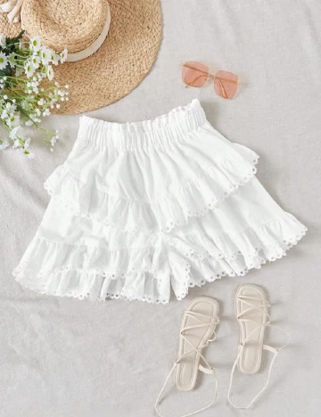 Pantaloni scurti SHEIN, alb