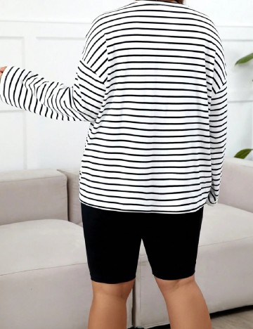 Compleu SHEIN Maternity Plus, negru/alb