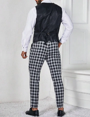 Costum SHEIN Plus Size Men, negru/alb Negru