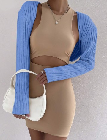 
						Bolero SHEIN, albastru