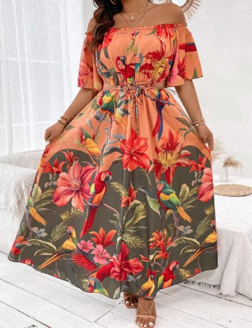 Rochie lunga SHEIN CURVE, mix culori