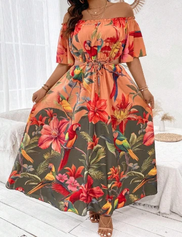 Rochie lunga SHEIN CURVE, mix culori