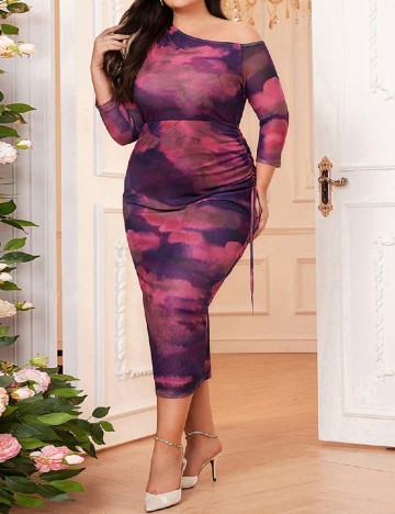 
						Rochie medie SHEIN CURVE, roz