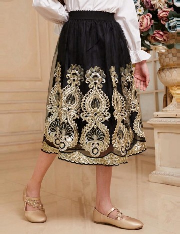 Fusta Shein Kids, negru