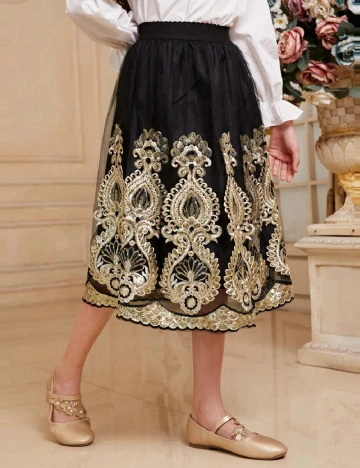 Fusta Shein Kids, negru Negru