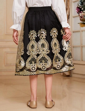 Fusta Shein Kids, negru Negru