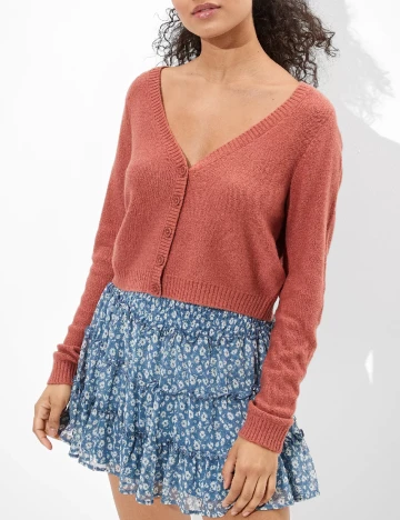 Cardigan American Eagle, roz pudra
