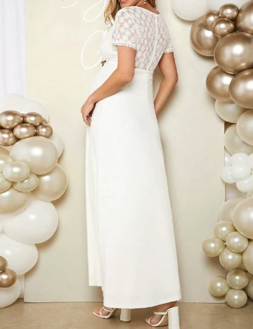 Rochie lunga SHEIN Maternity, alb Alb