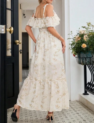 Rochie lunga Simplee, alb
