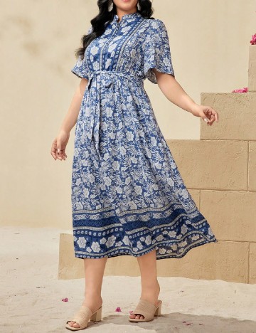 
						Rochie medie SHEIN CURVE, albastru