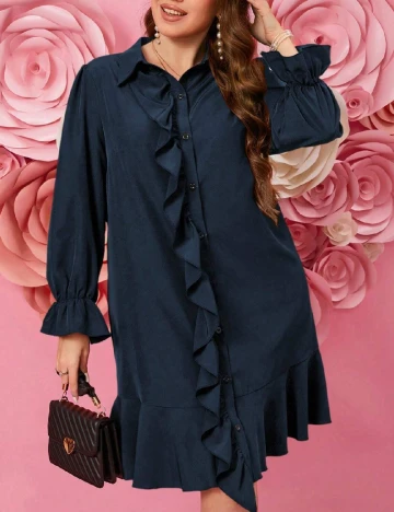 Rochie scurta SHEIN CURVE, bleumarin