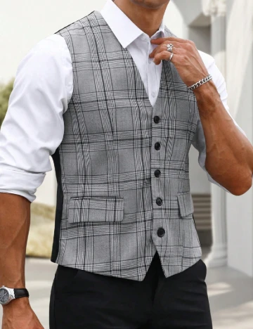 Vesta SHEIN Plus Size Men, gri Gri
