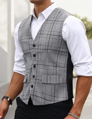 Vesta SHEIN Plus Size Men, gri Gri