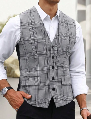 Vesta SHEIN Plus Size Men, gri Gri