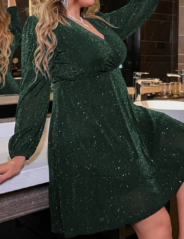 Rochie scurta SHEIN CURVE, verde Verde