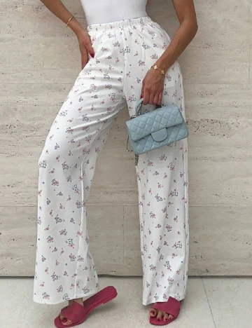 Pantaloni SHEIN, alb