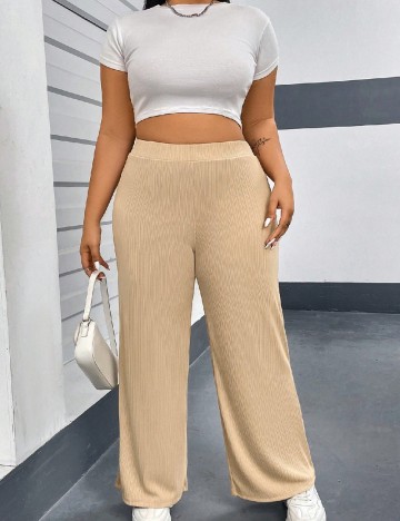 
						Pantaloni SHEIN CURVE, crem