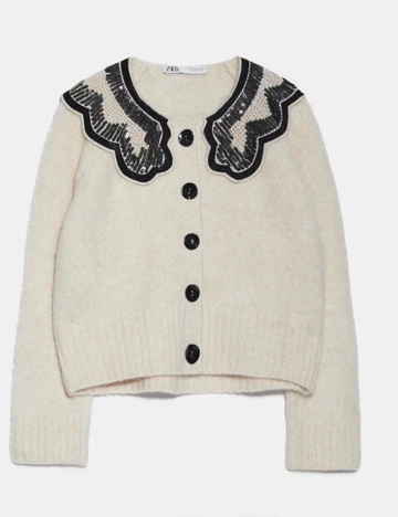 Pulover Zara, bej, S Crem