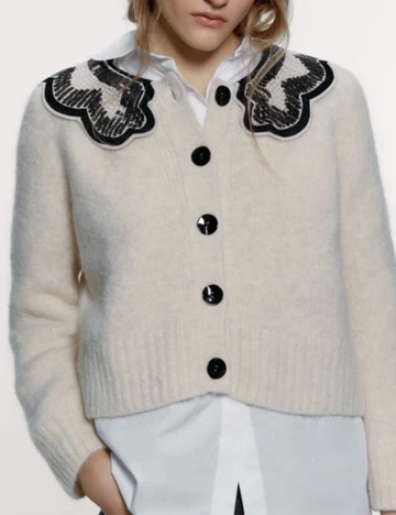 Pulover Zara, bej, S Crem