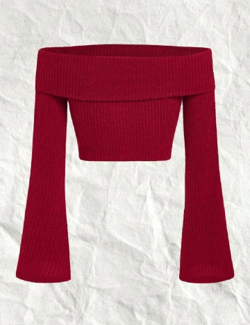 Top SHEIN CURVE, rosu