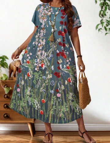 Rochie medie Emery Rose Curve, floral