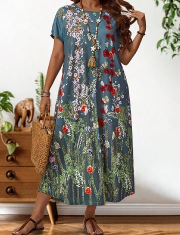 Rochie medie Emery Rose Curve, floral
