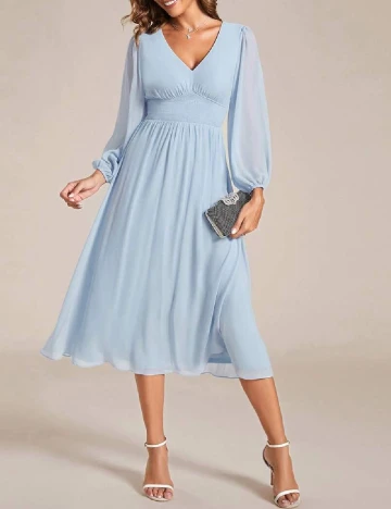 Rochie medie Ever-Pretty, bleu