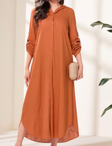 
						Rochie lunga SHEIN, caramiziu