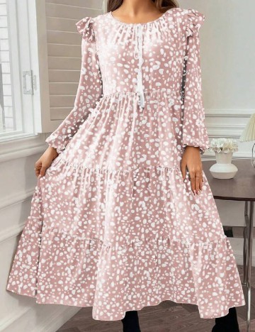 Rochie scurta SHEIN CURVE, roz pudra