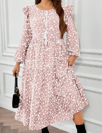 Rochie scurta SHEIN CURVE, roz pudra