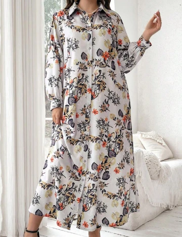 Rochie lunga SHEIN CURVE, floral print Floral print