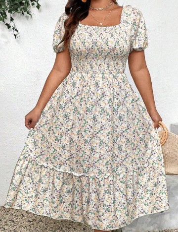 Rochie medie SHEIN CURVE, floral print