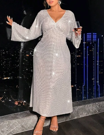 Rochie lunga SHEIN CURVE, alb Alb