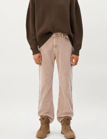 Pantaloni Weekday, roz pal Roz