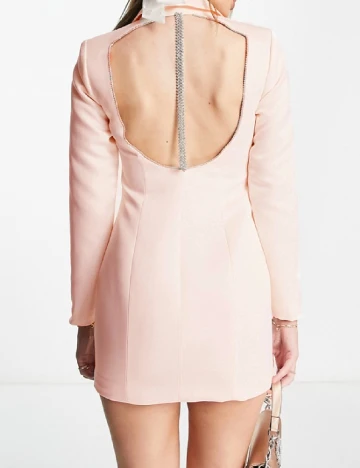 Rochie scurta Miss Selfridge, roz pal