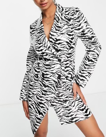 
						Rochie scurta Miss Selfridge, alb/negru