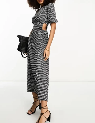 Rochie lunga ASOS, alb/negru Negru