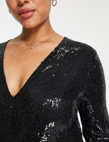 Salopeta IN THE STYLE Plus Size, negru