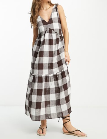 
						Rochie lunga ASOS, maro/alb