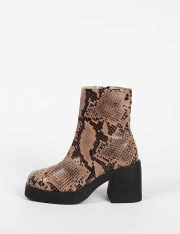 
						Botine Top Shop, imprimeu sarpe