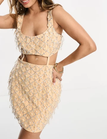 Rochie scurta ASOS, crem