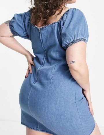 Rochie scurta Urban Bliss Plus Size, albastru
