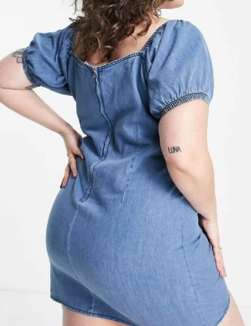 Rochie scurta Urban Bliss Plus Size, albastru Albastru