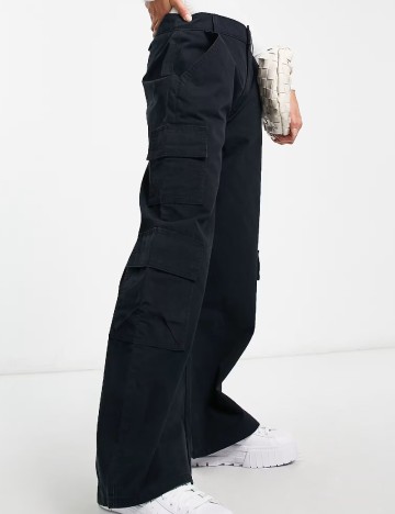 Pantaloni ASOS, bleumarin inchis